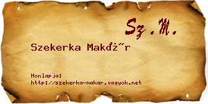 Szekerka Makár névjegykártya
